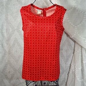 Vintage fred rothschild california red pinwheel print tank size 12